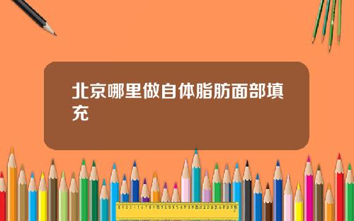 北京哪里做自体脂肪面部填充
