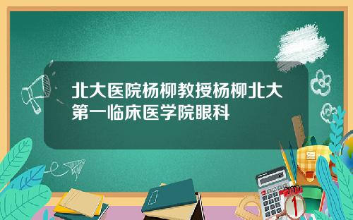 北大医院杨柳教授杨柳北大第一临床医学院眼科