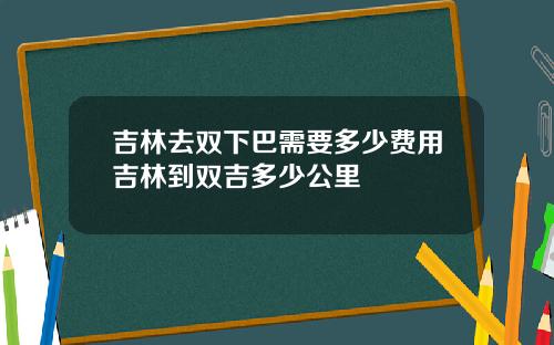 吉林去双下巴需要多少费用吉林到双吉多少公里