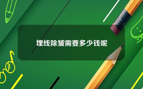 埋线除皱需要多少钱呢