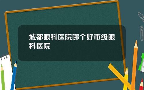 城都眼科医院哪个好市级眼科医院