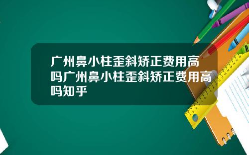 广州鼻小柱歪斜矫正费用高吗广州鼻小柱歪斜矫正费用高吗知乎