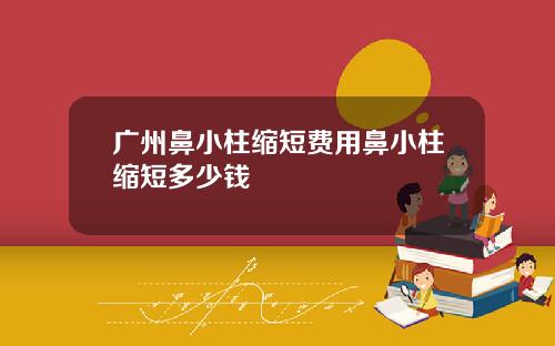 广州鼻小柱缩短费用鼻小柱缩短多少钱