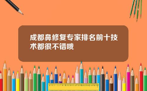 成都鼻修复专家排名前十技术都很不错哦