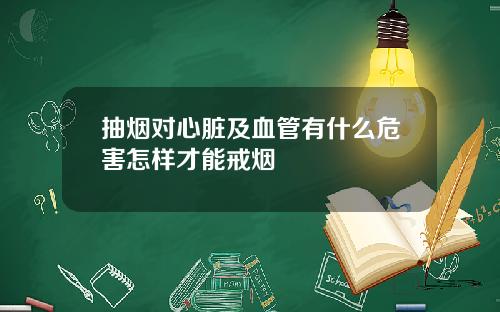 抽烟对心脏及血管有什么危害怎样才能戒烟