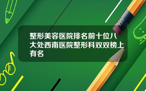 整形美容医院排名前十位八大处西南医院整形科双双榜上有名