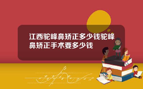 江西驼峰鼻矫正多少钱驼峰鼻矫正手术要多少钱
