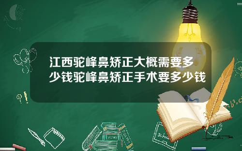 江西驼峰鼻矫正大概需要多少钱驼峰鼻矫正手术要多少钱