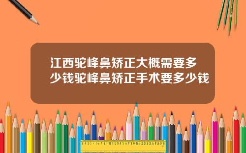 江西驼峰鼻矫正大概需要多少钱驼峰鼻矫正手术要多少钱
