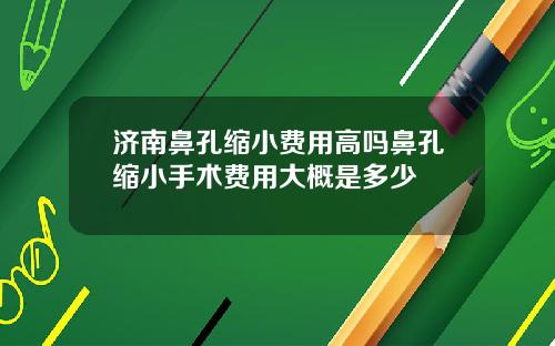 济南鼻孔缩小费用高吗鼻孔缩小手术费用大概是多少