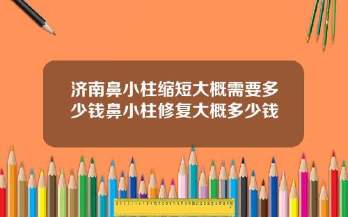 济南鼻小柱缩短大概需要多少钱鼻小柱修复大概多少钱