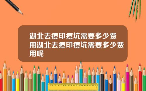 湖北去痘印痘坑需要多少费用湖北去痘印痘坑需要多少费用呢