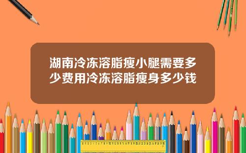 湖南冷冻溶脂瘦小腿需要多少费用冷冻溶脂瘦身多少钱