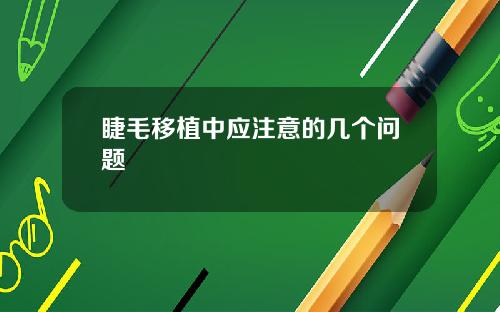 睫毛移植中应注意的几个问题