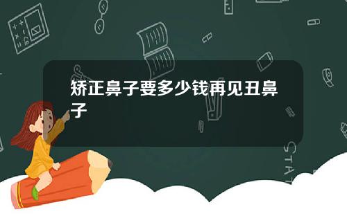 矫正鼻子要多少钱再见丑鼻子