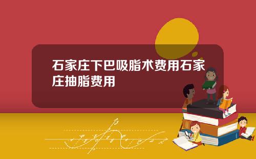 石家庄下巴吸脂术费用石家庄抽脂费用