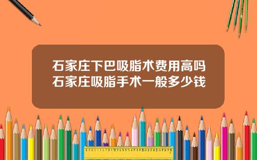 石家庄下巴吸脂术费用高吗石家庄吸脂手术一般多少钱