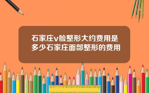 石家庄v脸整形大约费用是多少石家庄面部整形的费用