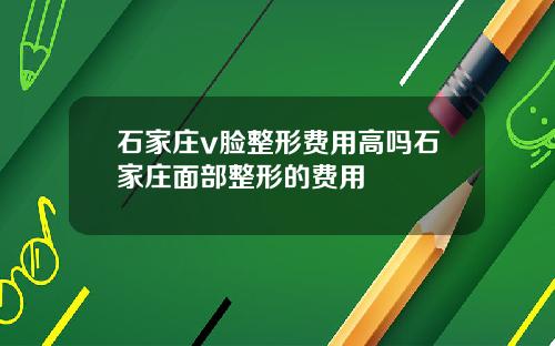 石家庄v脸整形费用高吗石家庄面部整形的费用