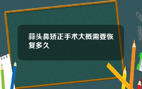 蒜头鼻矫正手术大概需要恢复多久