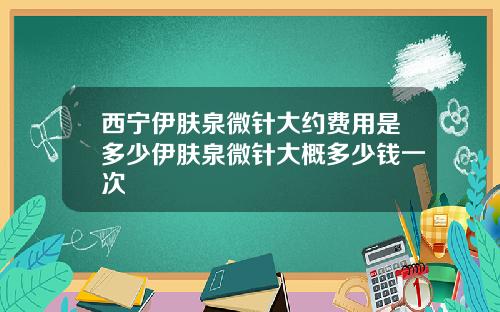 西宁伊肤泉微针大约费用是多少伊肤泉微针大概多少钱一次