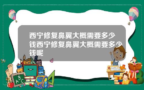 西宁修复鼻翼大概需要多少钱西宁修复鼻翼大概需要多少钱呢