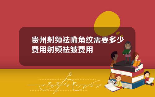 贵州射频祛嘴角纹需要多少费用射频祛皱费用