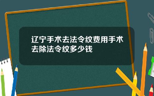 辽宁手术去法令纹费用手术去除法令纹多少钱