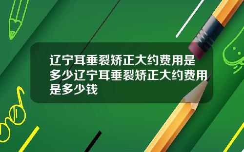 辽宁耳垂裂矫正大约费用是多少辽宁耳垂裂矫正大约费用是多少钱