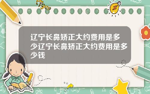 辽宁长鼻矫正大约费用是多少辽宁长鼻矫正大约费用是多少钱