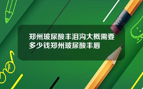 郑州玻尿酸丰泪沟大概需要多少钱郑州玻尿酸丰唇