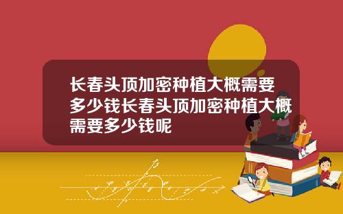 长春头顶加密种植大概需要多少钱长春头顶加密种植大概需要多少钱呢